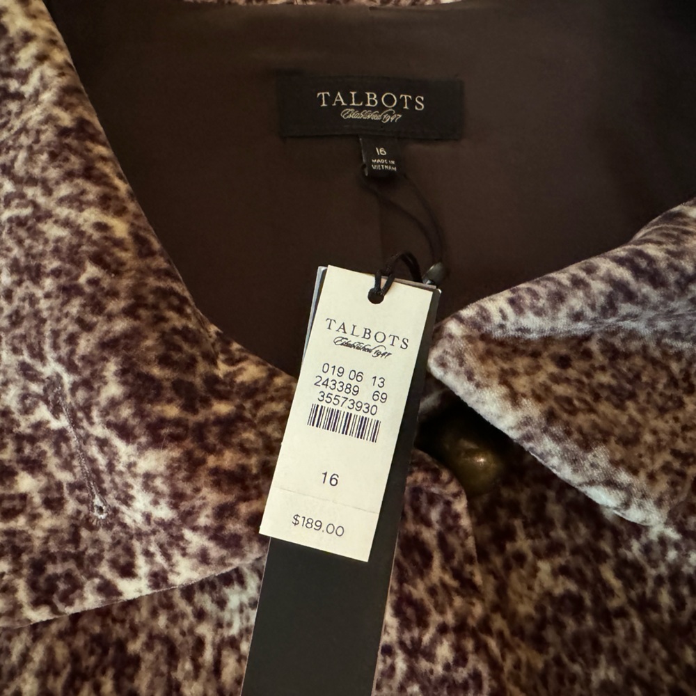 Velvet Jacket By Talbots In Subtle Leopard Print.… - image 2